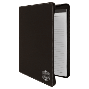 9 1/2" x 12" Leatherette Zippered Portfolio with Notepad